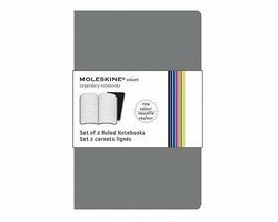 Moleskine Set of 2 Volant Notebooks Ruled Grey Pocket
