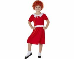 Smiffys - Singing Orphan Kinder Kostuum - Kids tm 6 jaar - Rood