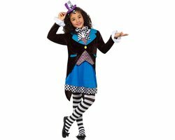 Smiffys - Deluxe Little Miss Hatter Kinder Kostuum - Kids tm 12 jaar - Multicolours