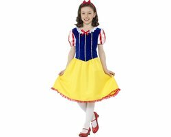 Smiffys - Deluxe Princess Snow Girl Kinder Kostuum - Kids tm 9 jaar - Multicolours