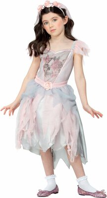 Smiffys - Vintage Ghost Bride Kinder Kostuum - Kids tm 9 jaar - Roze