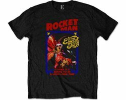 Elton John - Rocketman Feather Suit Heren T-shirt - L - Zwart