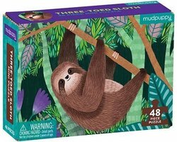 Mudpuppy mini puzzel Drievingerige Luiaard - 48 stukjes