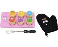 Label Label - Barbapapa Houten Cupcakes Set - FSC Hout - 6 Cupcakes met Afneembare Toppings, Ovenwand, Klopper &amp; Bakplaat - Ges