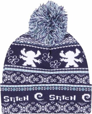 Lilo &amp; Stitch Fair Isle Unisex Beanie - blauw/wit - Standard