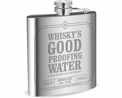 Peaky Blinders hipflask/heupfles - Whisky&#039;s good proofing water - Shelby co. ltd.