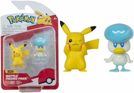 Pok&eacute;mon - Pikachu &amp; Quaxly - Jazwares Battle Figure Actiefiguren