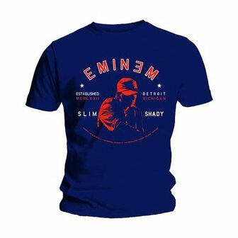 Eminem - Detroit Portrait Heren T-shirt - M - Blauw