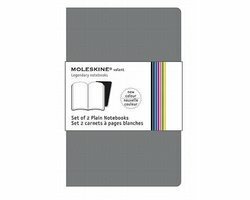 Moleskine Set of 2 Volant Notebooks Plain Grey Pocket