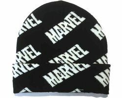 Marvel Beanie Muts Repeating Logo Zwart
