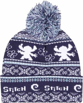 Lilo &amp; Stitch Fair Isle Unisex Beanie - blauw/wit - Standard