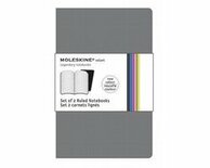 Moleskine Set of 2 Volant Notebooks Ruled Grey Pocket