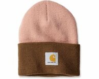 Carhartt KNIT CUFFED TWO-TONE BEANIE - Roze/Bruin